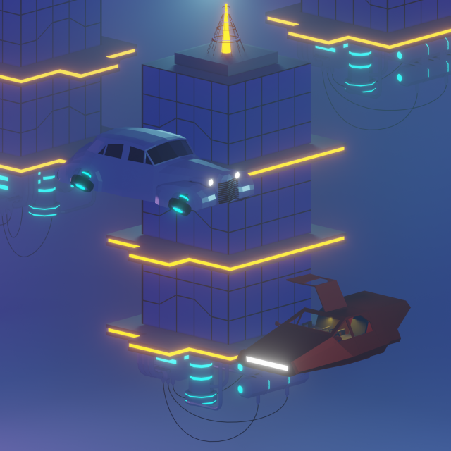 City of the futur 3D 模型 .c4d .max .obj .3ds .fbx .stl .blend 