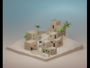 Desert village 3D Model