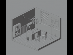 Detective office Modello 3D