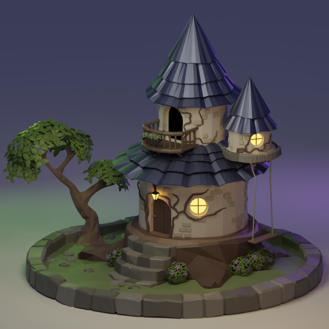 Fairy town 3D Model .c4d .max .obj .3ds .fbx .stl .blend 