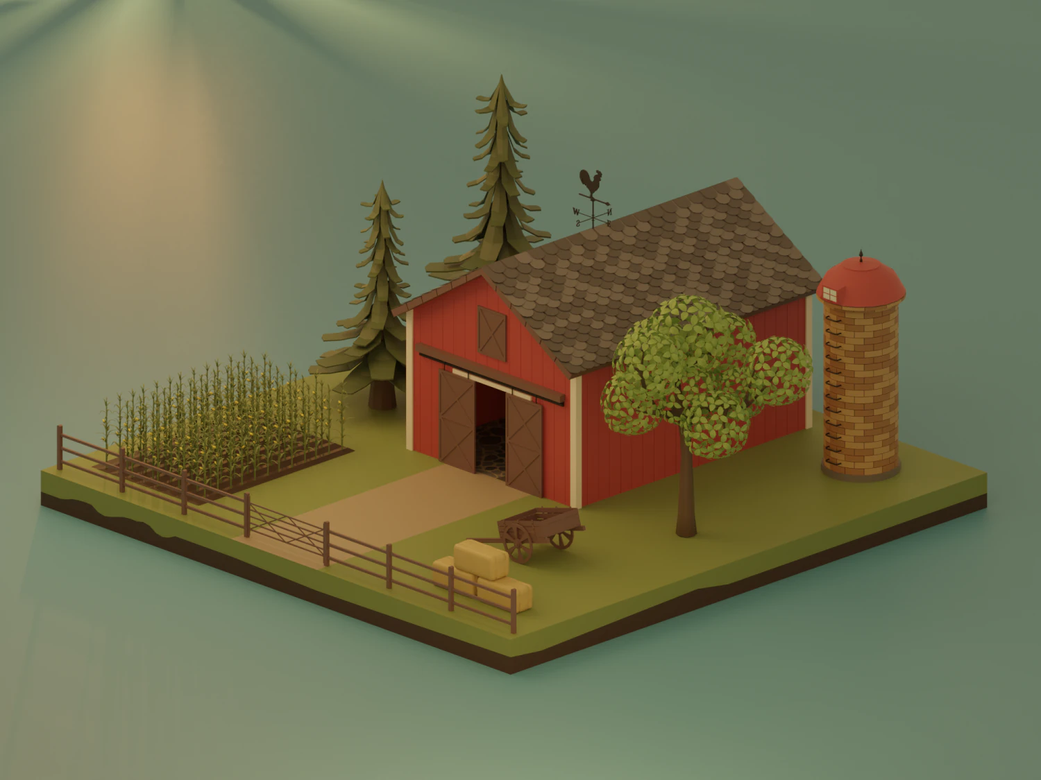 Farm 3D Model .c4d .max .obj .3ds .fbx .stl .blend 