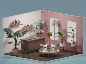Flower shop 3D-Modell