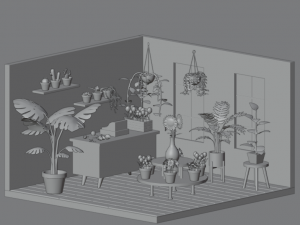 Flower shop Model 3D