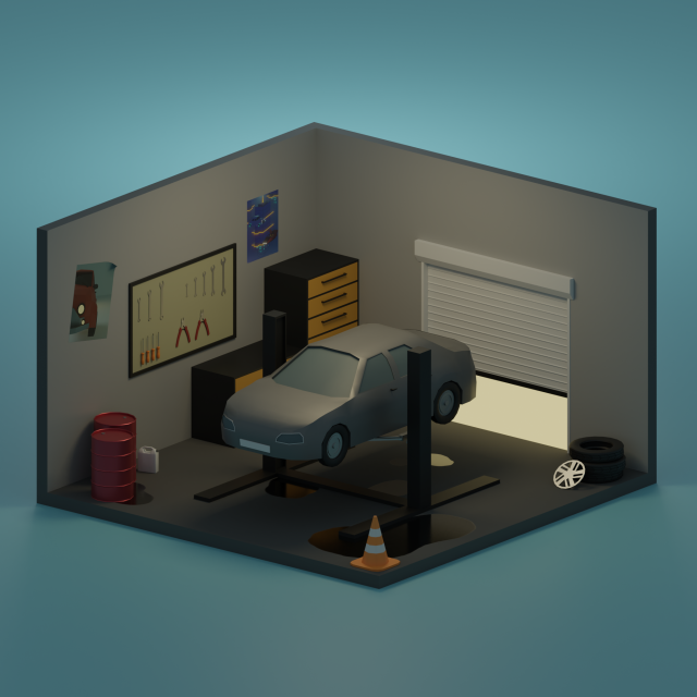 Garage 3D Модель .c4d .max .obj .3ds .fbx .stl .blend 