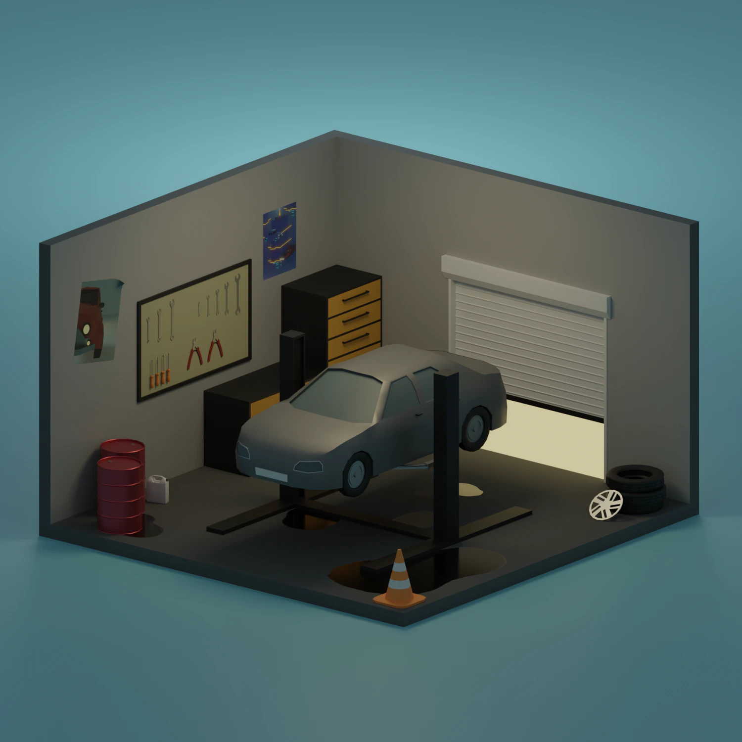 Garagem Modelo 3D .c4d .max .obj .3ds .fbx .stl .blend 