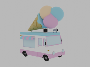 Ice cream truck 3D Model