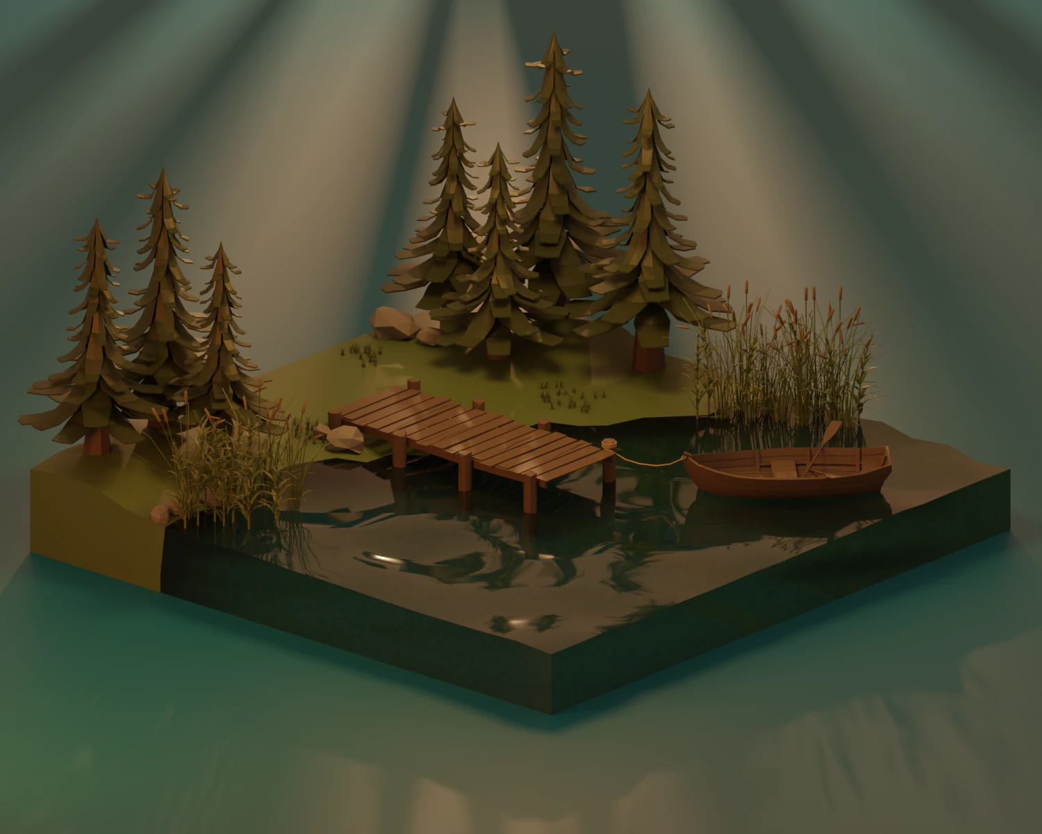Lake 3D Model .c4d .max .obj .3ds .fbx .stl .blend 