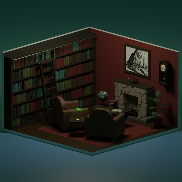Living-room Modelo 3D .c4d .max .obj .3ds .fbx .stl .blend 