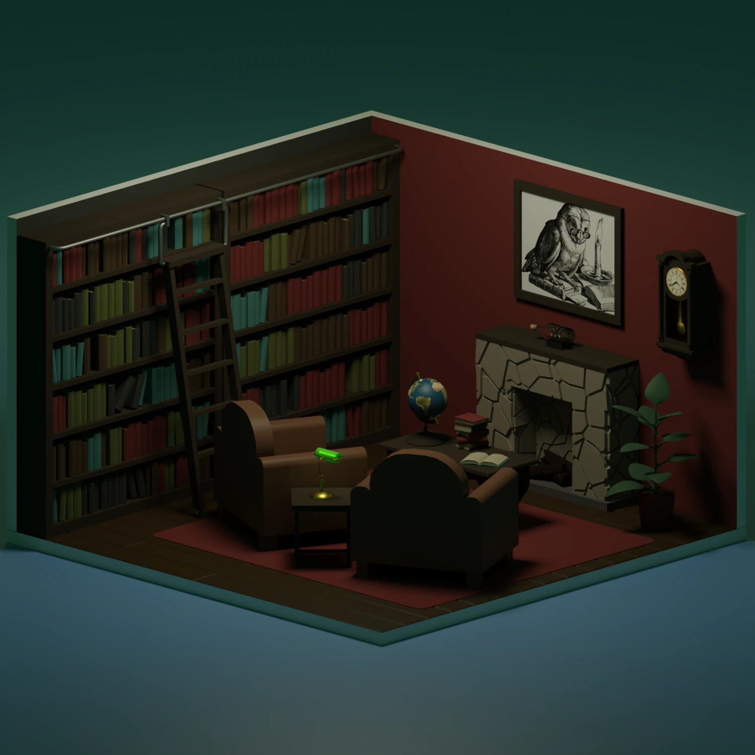 Living-room 3D Model .c4d .max .obj .3ds .fbx .stl .blend