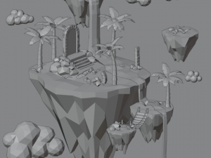Floating island Modelo 3D