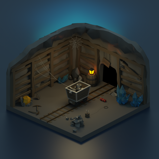 Mining Model 3D .c4d .max .obj .3ds .fbx .stl .blend 