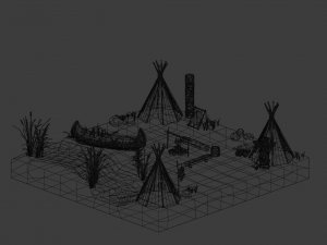 Native American village 3D Model