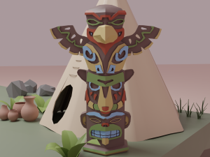 Native American village 3D Model