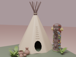 Native American village 3D Model