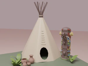Native American village 3D Model