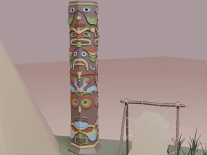 Native American village 3D Model