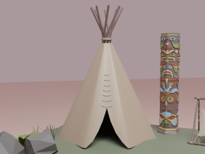 Native American village 3D Model