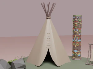 Native American village 3D Model