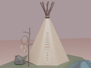 Native American village 3D Model