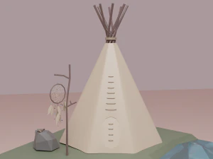 Native American village 3D Model
