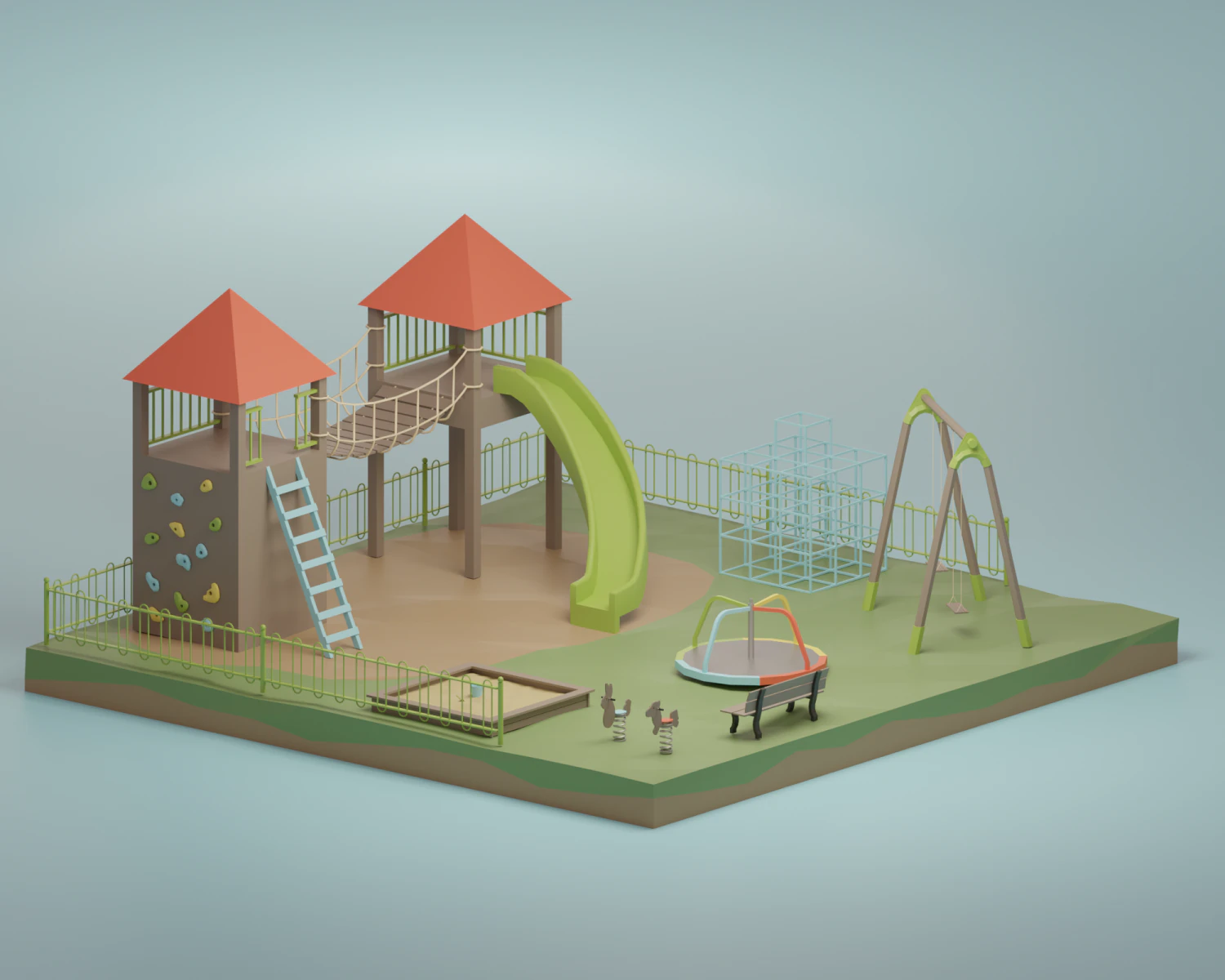 Playground 3D Model .c4d .max .obj .3ds .fbx .stl .blend 