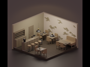 Restaurant 3D-Modell