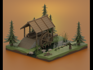 Hydraulic sawmill 3D Model