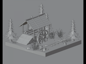 Hydraulic sawmill 3D Model