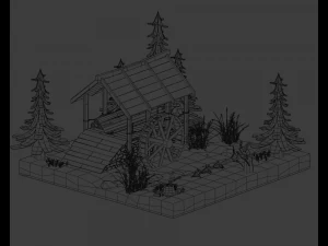 Hydraulic sawmill 3D Model