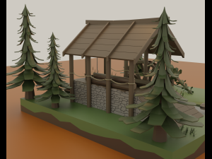 Hydraulic sawmill 3D Model