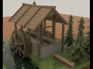 Hydraulic sawmill 3D Model