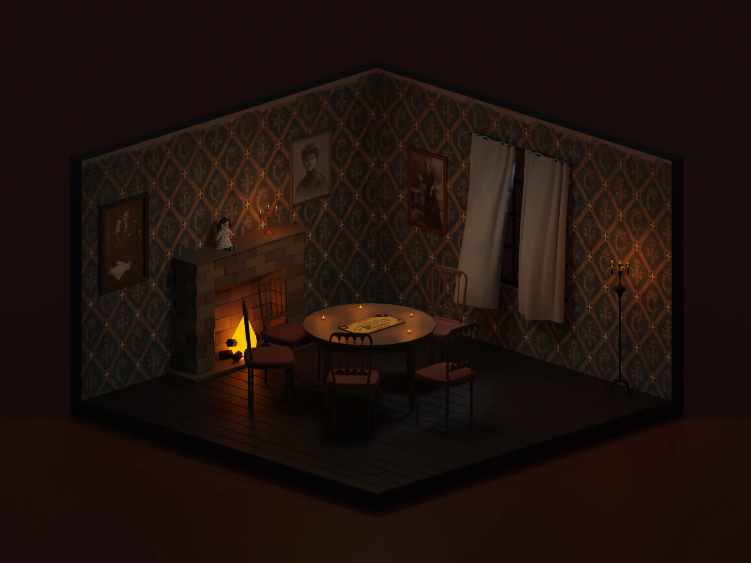 Spiritualism room 3D Model .c4d .max .obj .3ds .fbx .stl .blend
