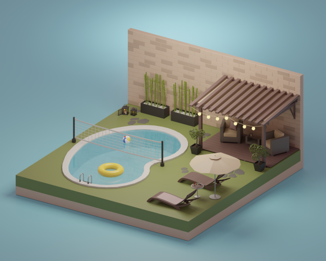 Garden Model 3D .c4d .max .obj .3ds .fbx .stl .blend 