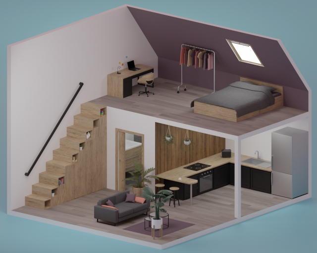 Apartment 3D Model .c4d .max .obj .3ds .fbx .stl .blend 