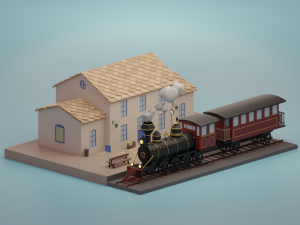 Train station 3D Model