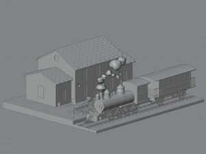 Train station 3D Model
