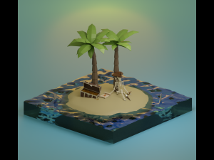 Treasure Island 3D Model