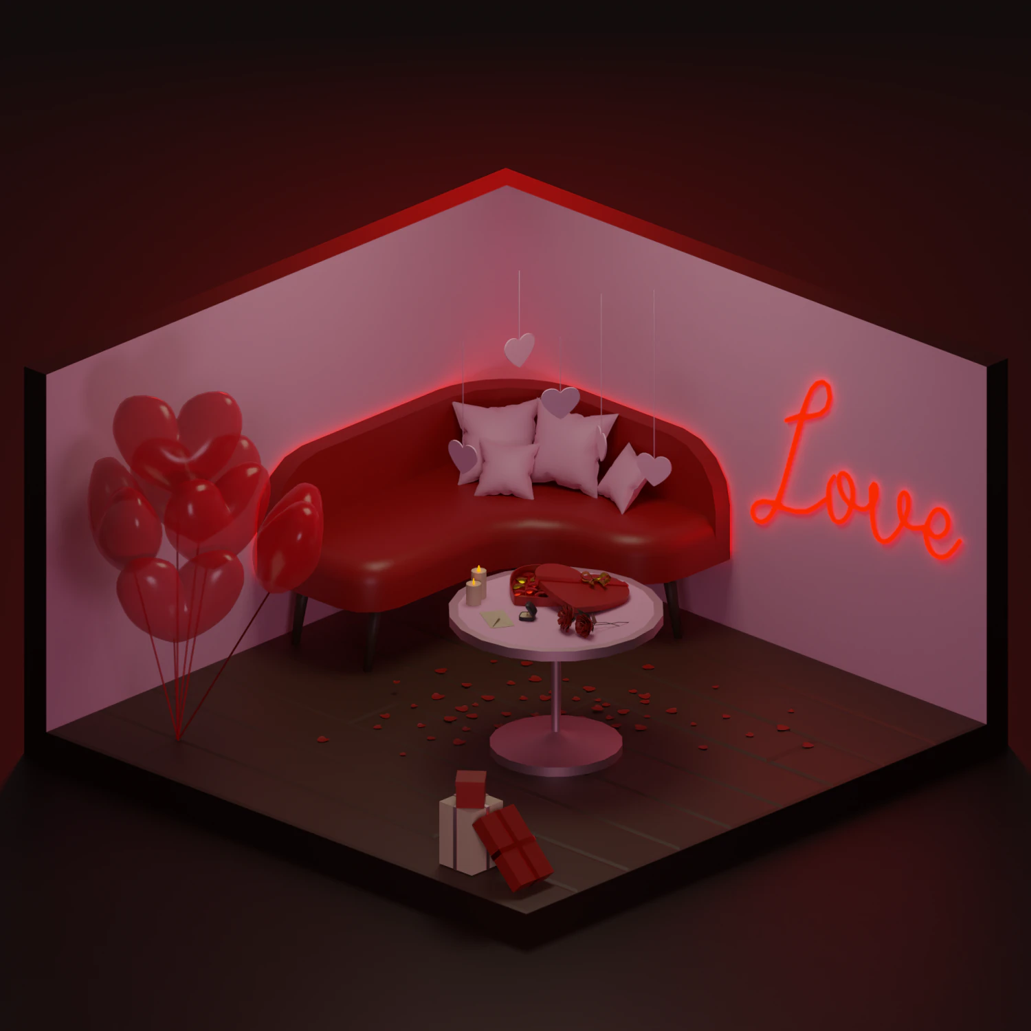 Valentines Day 3D Model .c4d .max .obj .3ds .fbx .stl .blend 
