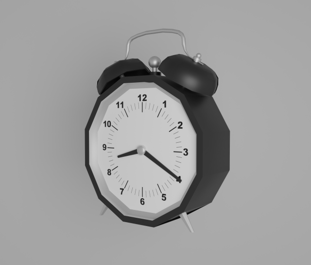 Alarm clock 3D Model .c4d .max .obj .3ds .fbx .stl .blend 