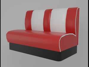 American diner bench Modelo 3D