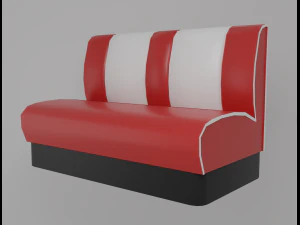Американська лавка в ресторані 3D Модель