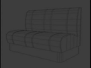 American diner bench 3Dモデル