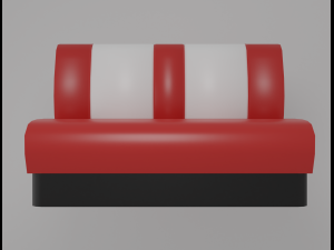 American diner bench 3Dモデル