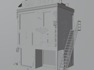 Cyberpunk style building 3D 모델