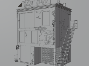 Cyberpunk style building 3D 모델