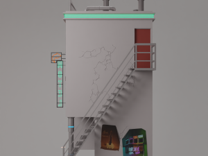 Cyberpunk style building 3D 모델