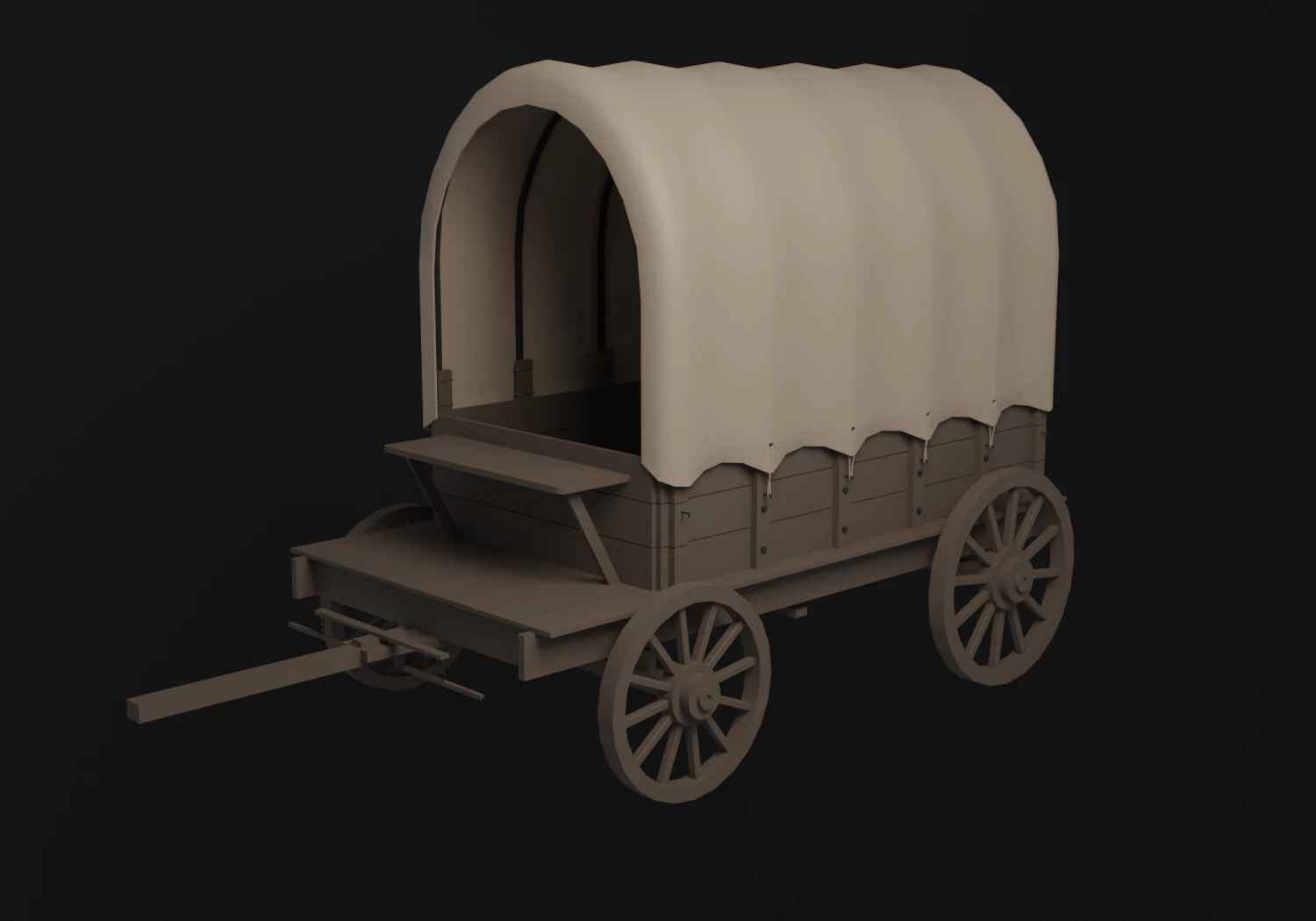 Chariot couvert Modèle 3D .c4d .max .obj .3ds .fbx .stl .blend 
