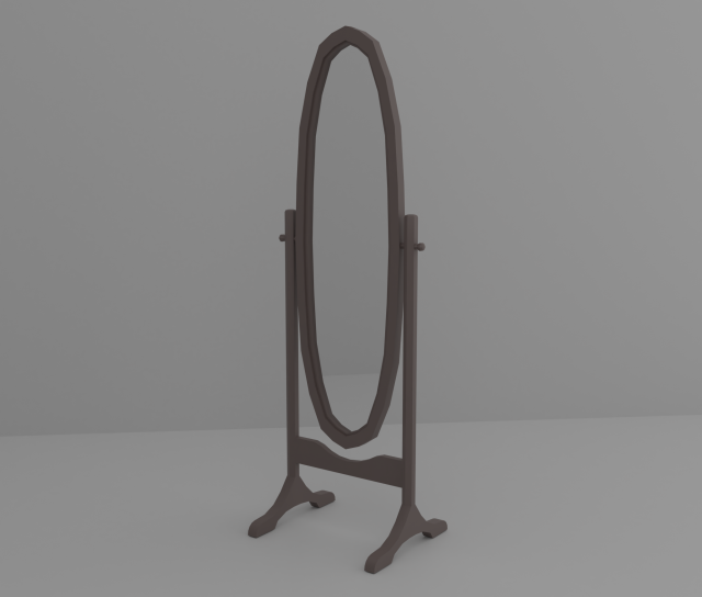 Mirror oval 3D Model .c4d .max .obj .3ds .fbx .stl .blend 
