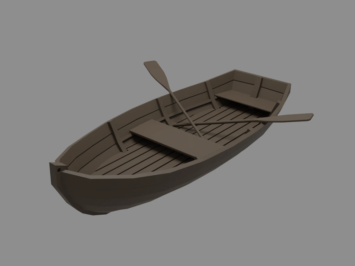 Wooden boat 3D Model .c4d .max .obj .3ds .fbx .stl .blend 