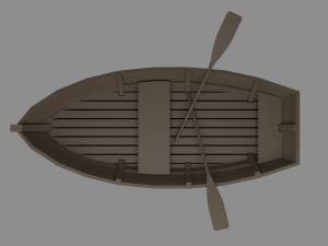 Wooden boat Model 3D